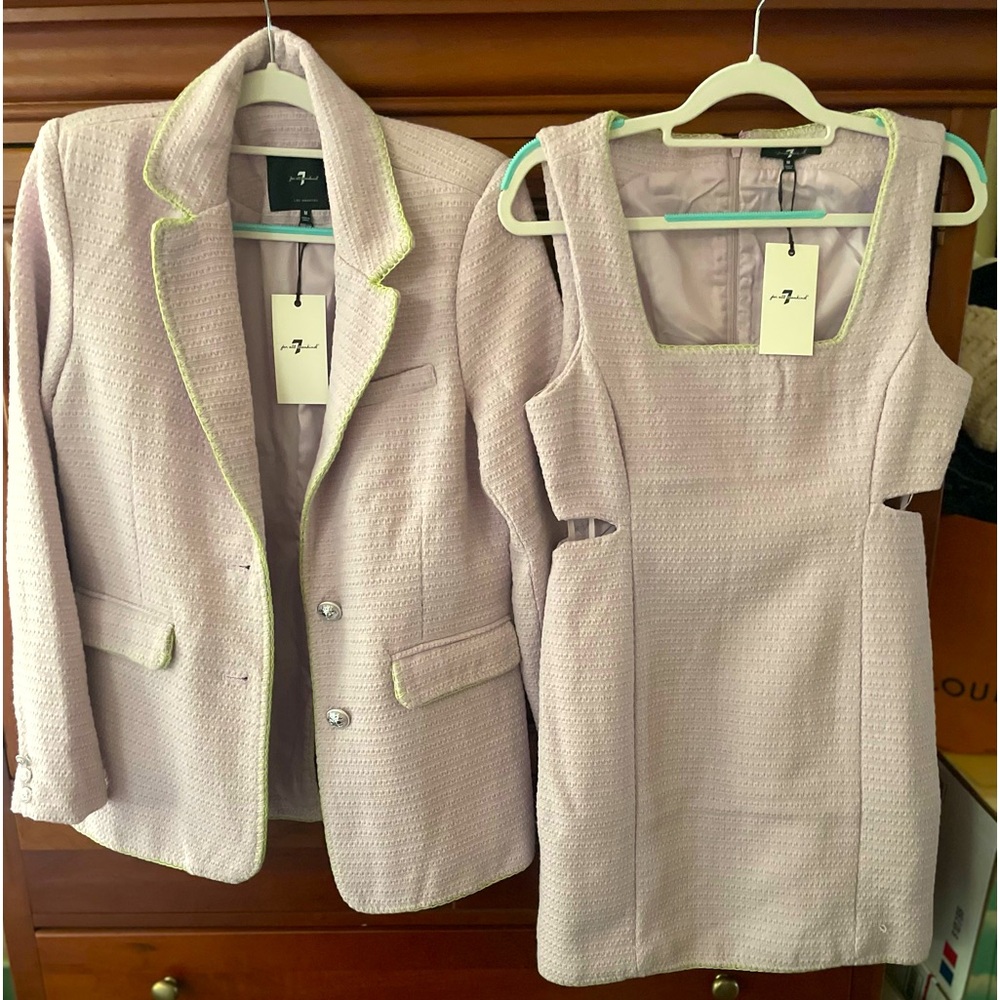 NWT Gorgeous 2 Piece Set 7 FOR ALL MANKIND Dress W/ Accompanying Blazer